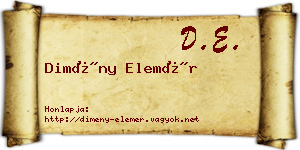 Dimény Elemér névjegykártya